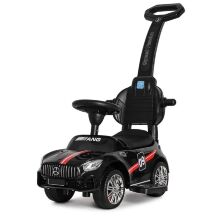 Дитяча каталка-толокар Bambi 2 в 1 Mercedes M 4074L-2 батьківська ручка музика чорна **