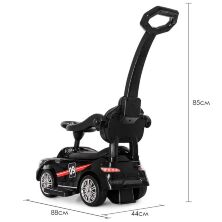 Дитяча каталка-толокар Bambi 2 в 1 Mercedes M 4074L-2 батьківська ручка музика чорна **