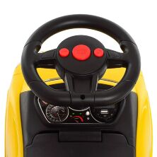 Дитяча машинка каталка толокар Bambi M 3503A(MP3)-6 жовта батьківська ручка