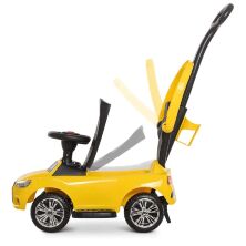 Дитяча машинка каталка толокар Bambi M 3503A(MP3)-6 жовта батьківська ручка