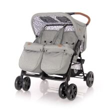 Коляска для двійні дитяча прогулянкова Lorelli Twin Dark Grey Lighthouse з сумкою