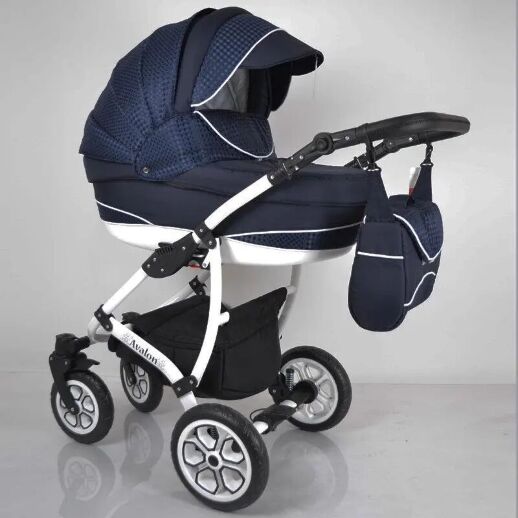 Коляска дитяча класична універсальна 2 в 1 AVALON Blue синя