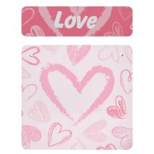 Дитячий столик з двома стільчиками Bambi 501-118(UA) дерев'яний / забарвлення Сердечка і укр. алфавіт рожевий