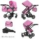 Коляска-трансформер для ляльок 2в1 Carrello Maestro 9651B PINK лялькова рожева