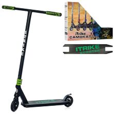Трюкової двоколісний дитячий самокат iTrike SR2-068-4-BGR підлітковий з HIC системою / чорно-зелений**