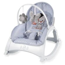 Дитяче крісло-качалка шезлонг 3в1 зі столиком Lorelli (Bertoni) Alex with table Grey Cool Cat Сіре КОШЕНЯ"