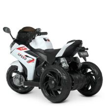 Дитячий електромобіль мотоцикл Трицикл Bambi М 4622-1 на Пластикових колесах з MP3 / білий**