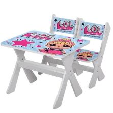 Дитячий стіл з двома стільчиками Bambi М 2100-13 LOL білий ***