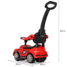 Дитяча каталка-толокар Bambi 2 в 1 Mercedes M 4074L-3 батьківська ручка музика червона **