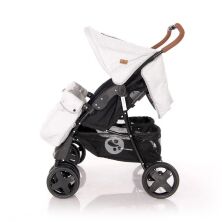 Коляска для двійні дитяча прогулянкова Lorelli Twin Grey-Black Cross з сумкою