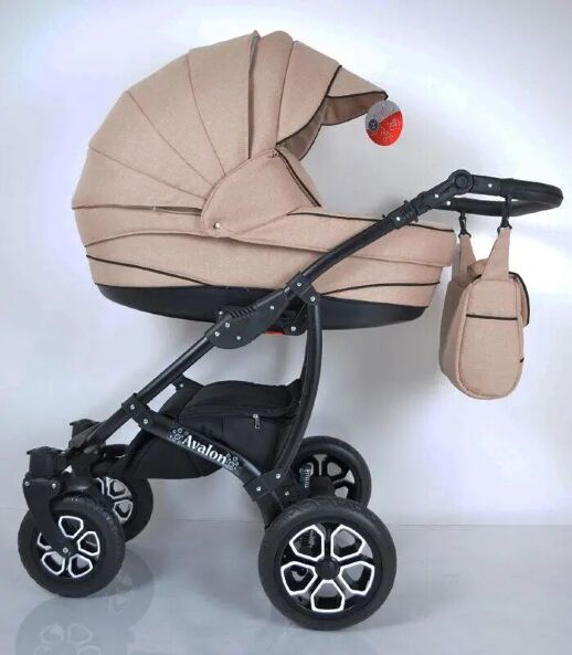 Коляска дитяча класична універсальна 2 в 1 AVALON Biege бежева