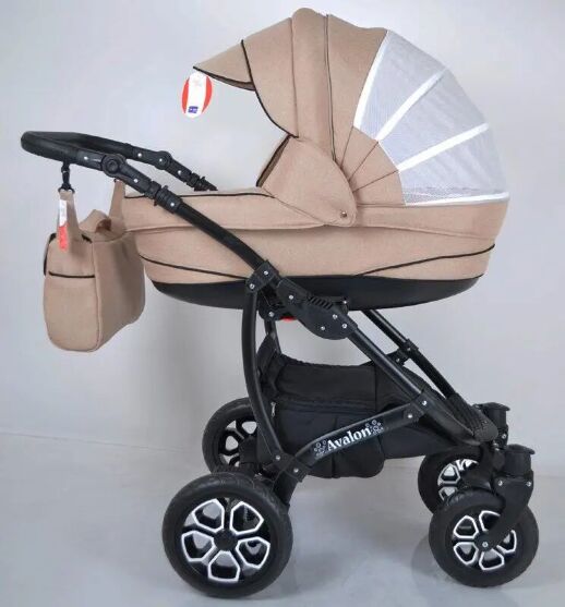 Коляска дитяча класична універсальна 2 в 1 AVALON Biege бежева
