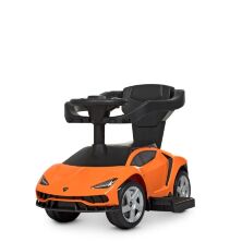 Дитяча каталка-толокар 2 в 1 Bamby 3726-7 c батьківською ручкою з музикою помаранчевий**