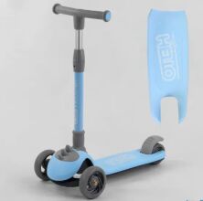 Складаний триколісний дитячий самокат Best Scooter D-0885 трубка керма алюмінієва/блакитна