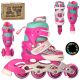 Дитячі розсувні ролики A 4122-XS-P(27-30) рожеві для дівчинки