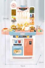 Дитячий ігровий набір інтерактивна кухня велика 898A світло звук вода холодильник витяжка посудки