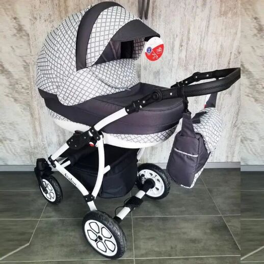 Коляска дитяча класична універсальна 2 в 1 AVALON Dark-blue темно-синя