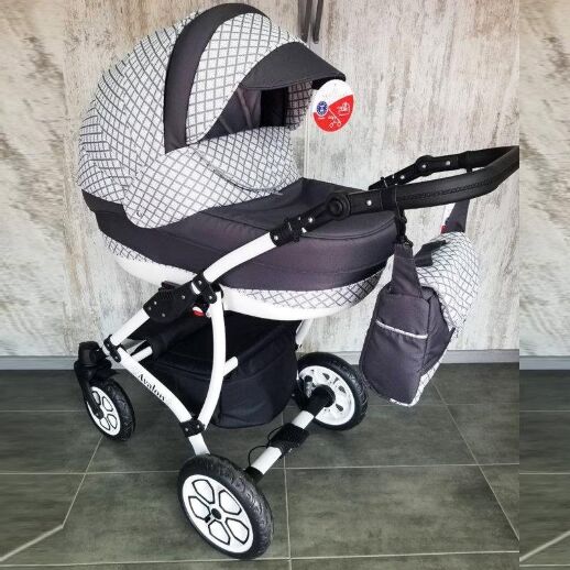 Коляска дитяча класична універсальна 2 в 1 AVALON Dark-blue темно-синя