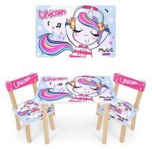 Дитячий стіл з двома стільчиками Bambi 501-92 Єдиноріг**