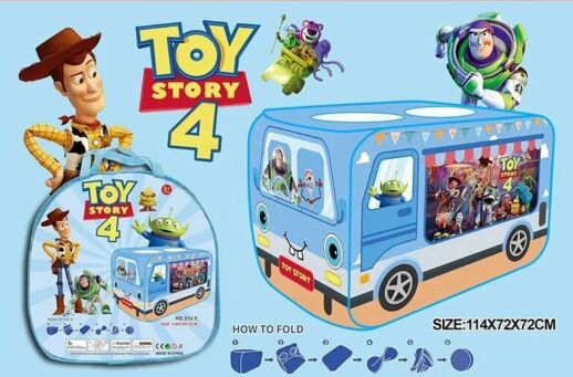 Дитячий ігровий намет у вигляді машини 551-5 "Історія іграшок" 114х72х72 см, в сумці, блакитний