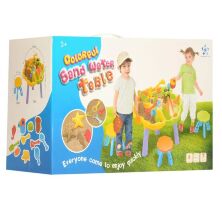 Дитячий ігровий столик-пісочниця зі стільчиком Bambi 9808 відро лійка лопатка граблі пасочки та ін**