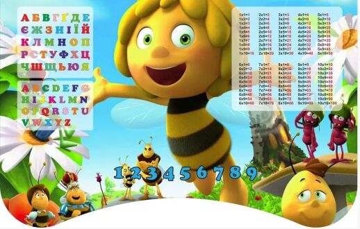 Дитяча регульована парта зі стільчиком Растишка Bambi 008 "Бджілка Майя" малинова / для дівчинки