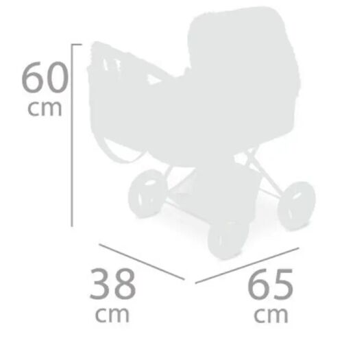 Коляска дитяча для ляльок класична прогулянкова DeCuevas 80535 люлька переноска сіра