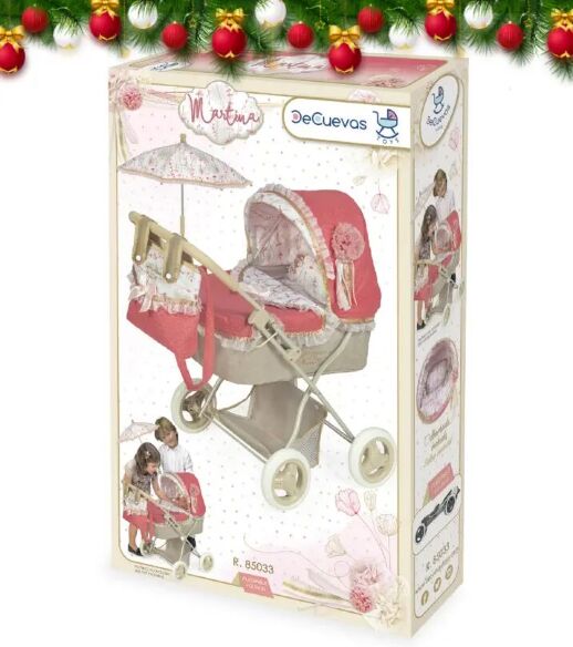 Коляска дитяча для ляльок класична прогулянкова DeCuevas 80535 люлька переноска сіра