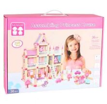 Будиночок Дерев`яний для ляльок MD 1817 Будинок ляльковий триповерховий з меблями та фігурками / 298 деталей