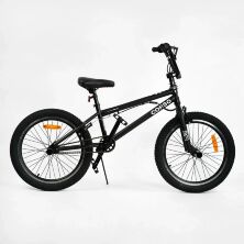 ТРЮКОВИЙ сталевий велосипед 20д CORSO BMX-3618 одношвидкісний/гальма Logon з гіроротором + ПЕГІ/Чорний