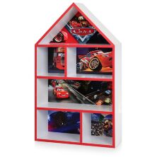 Домик-стеллаж для игрушек "Тачки" 95 см PLK-L-2а белый