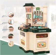 Дитячий ігровий набір інтерактивна кухня велика Bozhi Toys 848A світло звук вода холодильник витяжка посудки