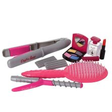 Лялька для дівчинки DEFA 5511 м'яконабивна гребінець плойка косметика 2 види**