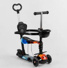 Самокат дитячий триколісний 5в1 Best Scooter S 6908 з зах.бампером (самокат+беговел+каталка з ручкою) чорний