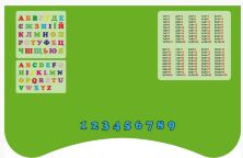 Дитяча регульована парта зі стільчиком Растишка Bambi 007 "Алфавіт і Таблиця множення" салатово-біла