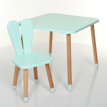 Дитячий стіл зі стільцем Bambi 04-025B дерев'яний (МДФ) / колір бірюзовий **
