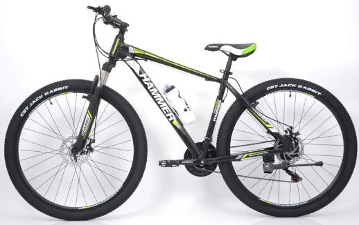 Велосипед Спортивний S200 HAMMER колеса 27.5 дюйма рама алюміній 19" чорно-зелений
