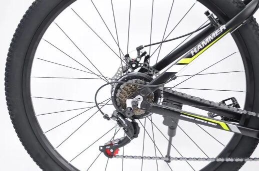 Велосипед Спортивний S200 HAMMER колеса 27.5 дюйма рама алюміній 19" чорно-зелений