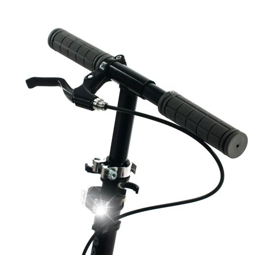 Складаний алюмінієвий самокат GS-0014 з ручним гальмом, ліхтариком / чорний **