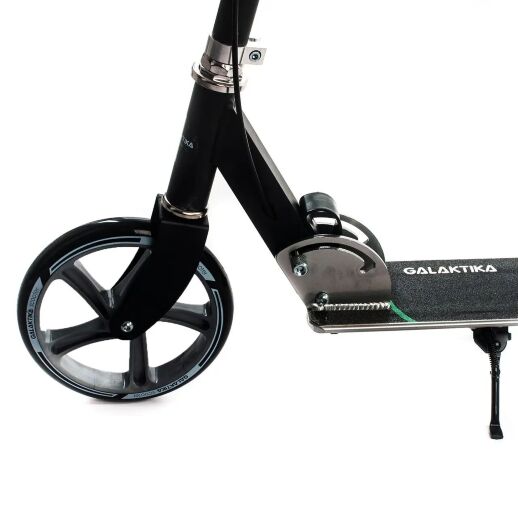 Складаний алюмінієвий самокат GS-0014 з ручним гальмом, ліхтариком / чорний **