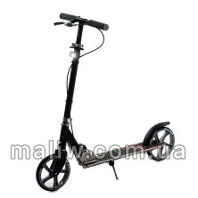 Складаний алюмінієвий самокат GS-0014 з ручним гальмом, ліхтариком / чорний **