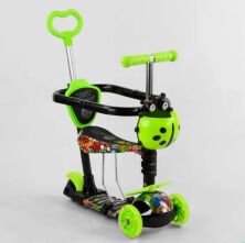 Самокат дитячий триколісний 5в1 Best Scooter S 7407 з зах.бампером (самокат+беговел+каталка з ручкою) салатів