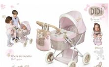 Коляска дитяча для ляльок класична прогулянкова DeCuevas 80535 люлька переноска сіра