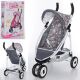 Коляска Прогулянкова для ляльки 69030 Лялькова металева з багажної кошиком / сіра**