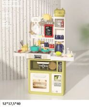 Дитяча ігрова велика інтерактивна Кухня 889-237 з аксесуарами/музика + пара та світлові ефекти/жовта
