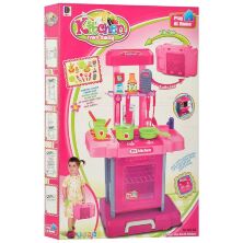 Дитячий ігровий набір кухня Kitchen 661-60 у валізці плита, духовка, посуд продукти звук, світло