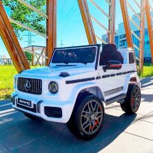 Дитячий одномісний електромобіль джип Mercedes M 4179EBLR-1 м'яке сидіння / білий