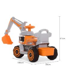Дитячий електромобіль-трактор екскаватор BAMBI M 4068R-7 толокар 2 в 1 помаранчевий**