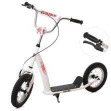 Самокат підлітковий з ручним гальмом SR 2-047-W надувні колеса 12 дюймів / колір білий**
