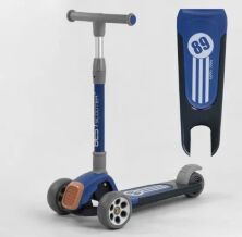 Складаний триколісний дитячий самокат Best Scooter RS-8999 трубка керма алюмінієва / синій